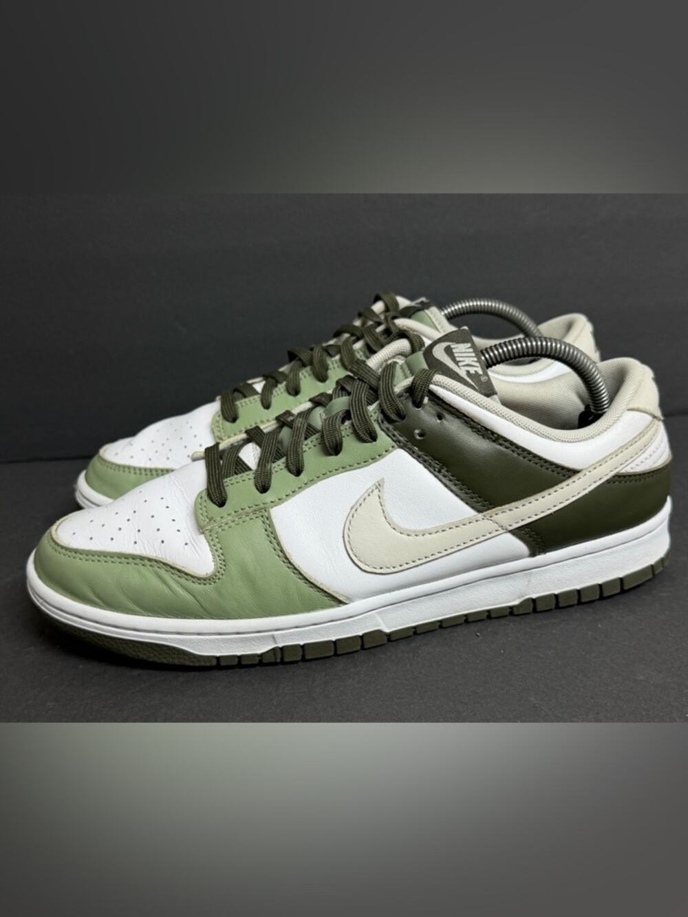 Men’s Size 9.5 Nike Dunk Low Oil Green Cargo Khaki White FN6882-100